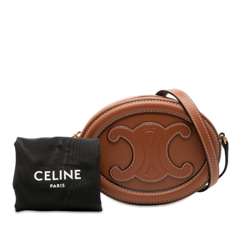 Small Calfskin Cuir Triomphe Oval Crossbody - Image 7