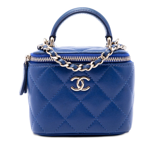 Mini CC Quilted Lambskin Top Handle Vanity Case With Chain - Image 1