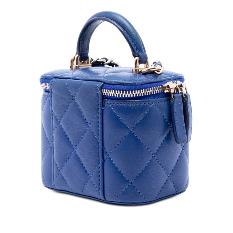 Mini CC Quilted Lambskin Top Handle Vanity Case With Chain - Image 2