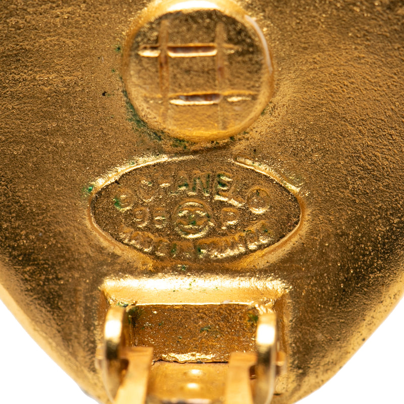 CC Gold Plated Heart Dangle Clip On Earrings - Image 3