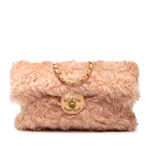 CC Fantasy Fur Clutch with Chain - Image 1