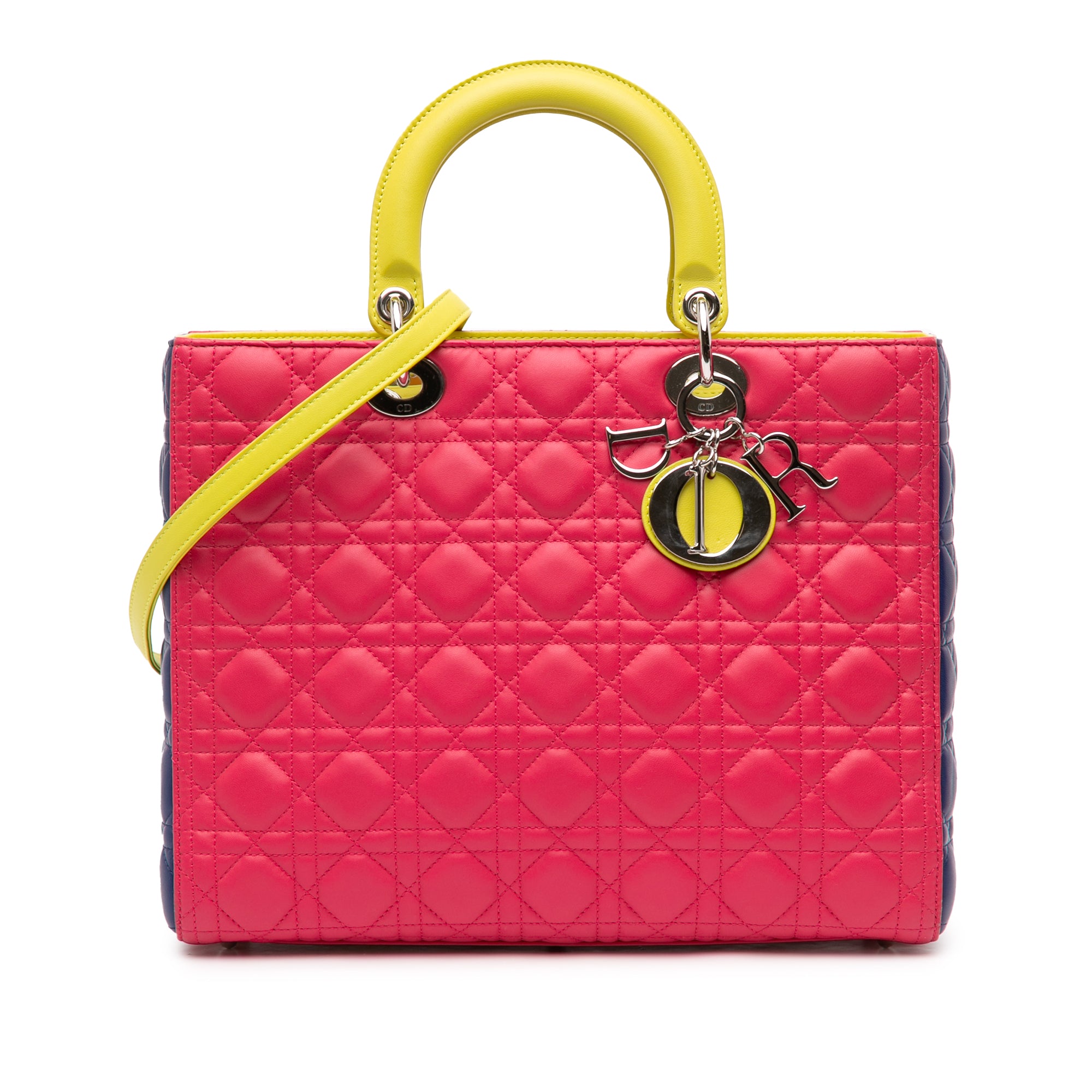 Large Tricolor Lambskin Cannage Lady Dior - Image 1