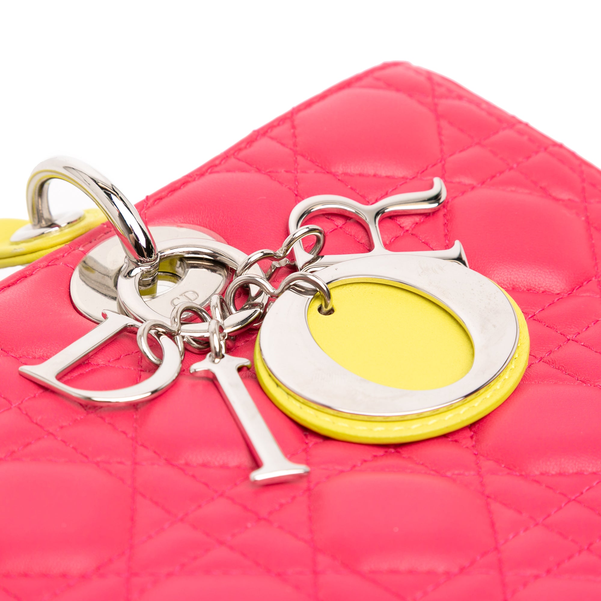 Large Tricolor Lambskin Cannage Lady Dior - Image 8