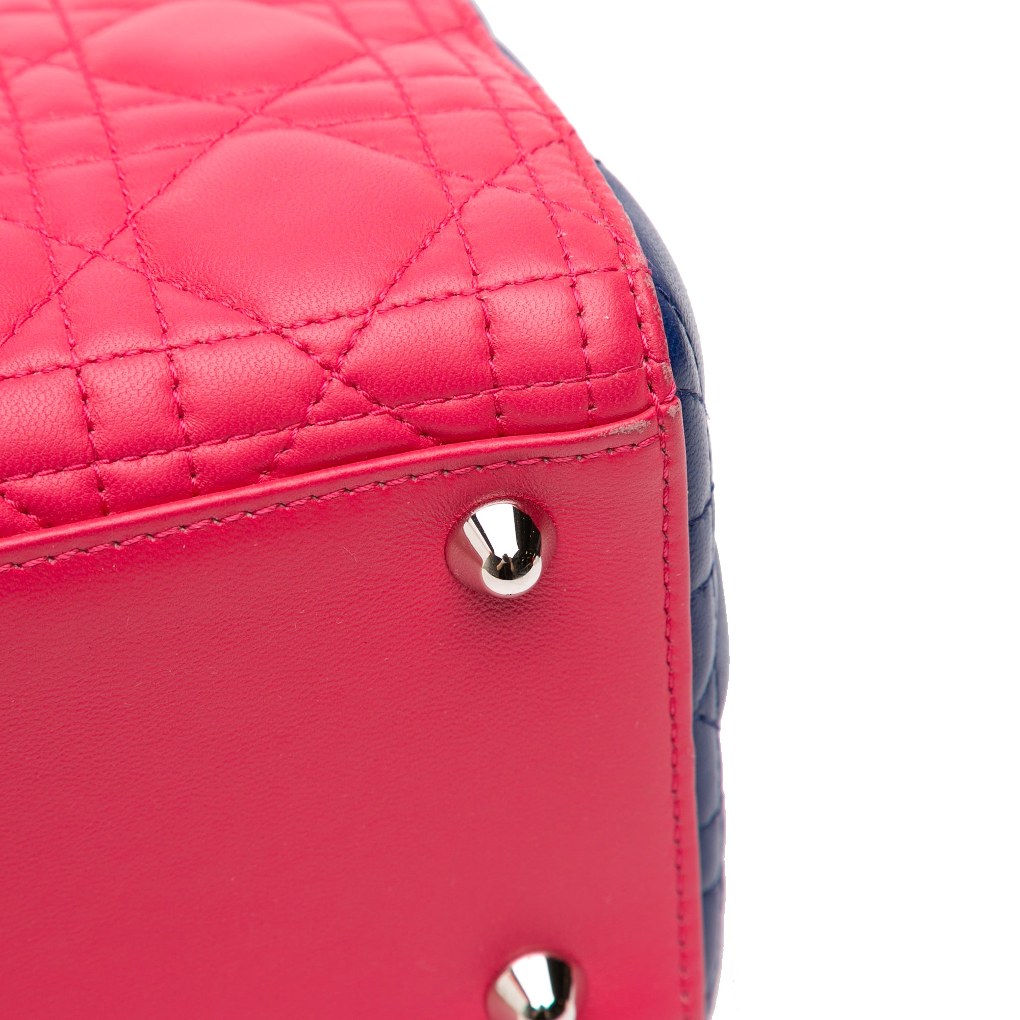 Large Tricolor Lambskin Cannage Lady Dior - Image 9