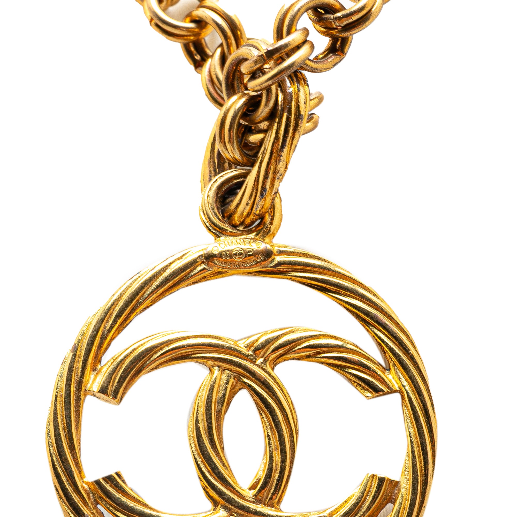 Gold Plated CC Tornado Pendant Necklace - Image 2