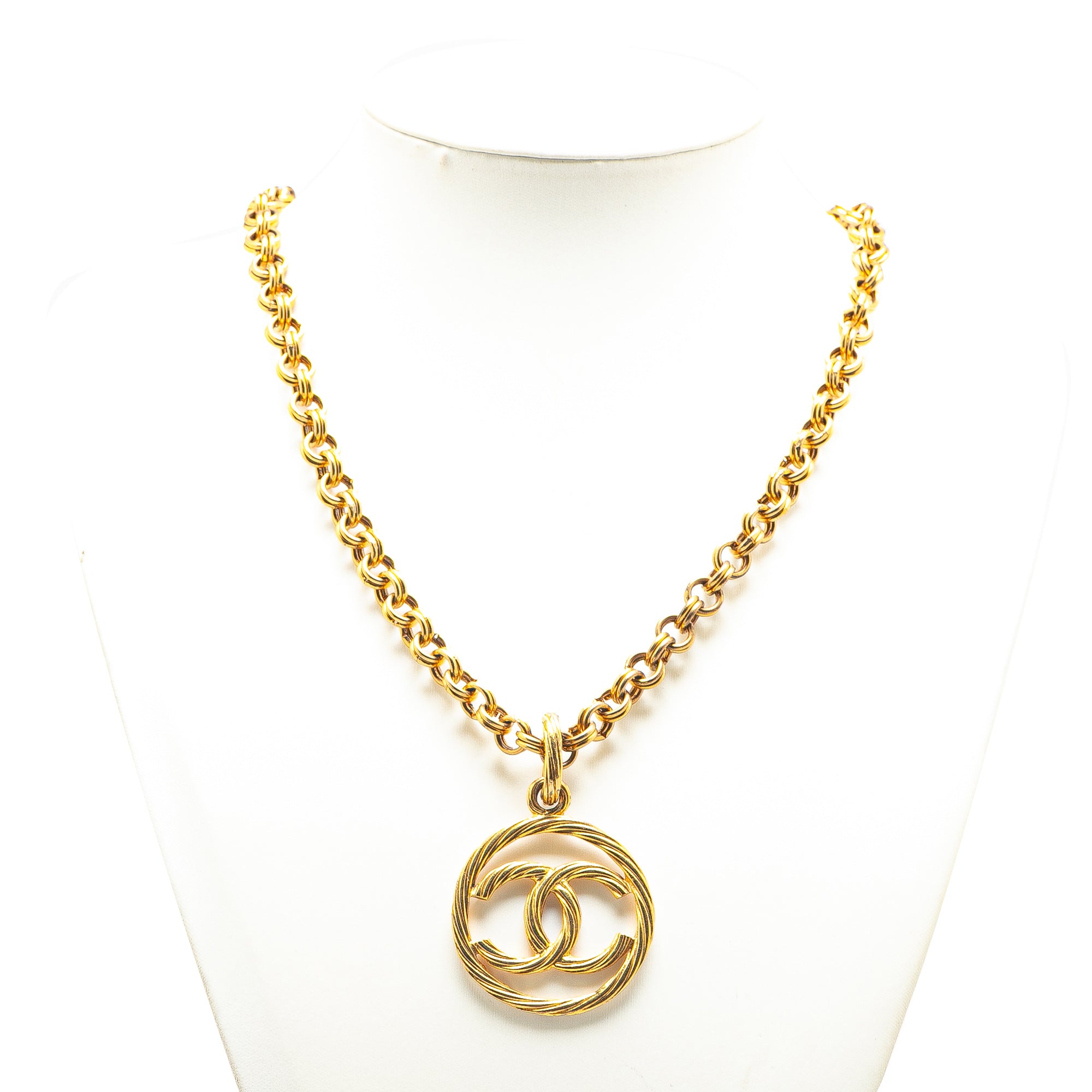 Gold Plated CC Tornado Pendant Necklace - Image 5