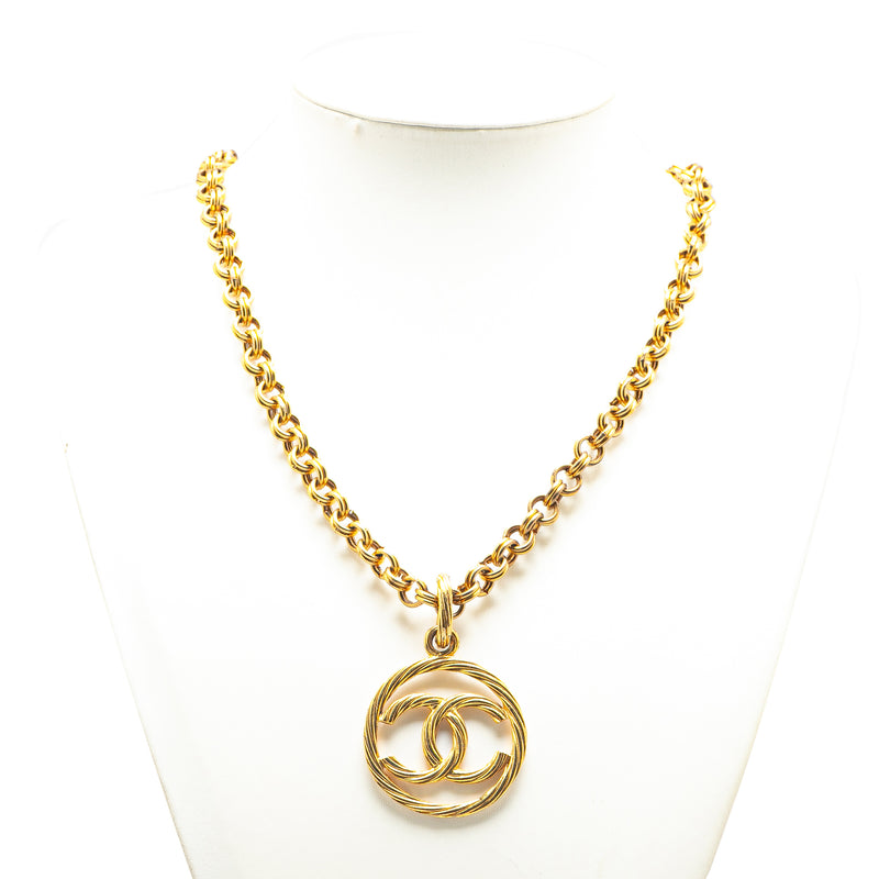 Gold Plated CC Tornado Pendant Necklace - Image 5