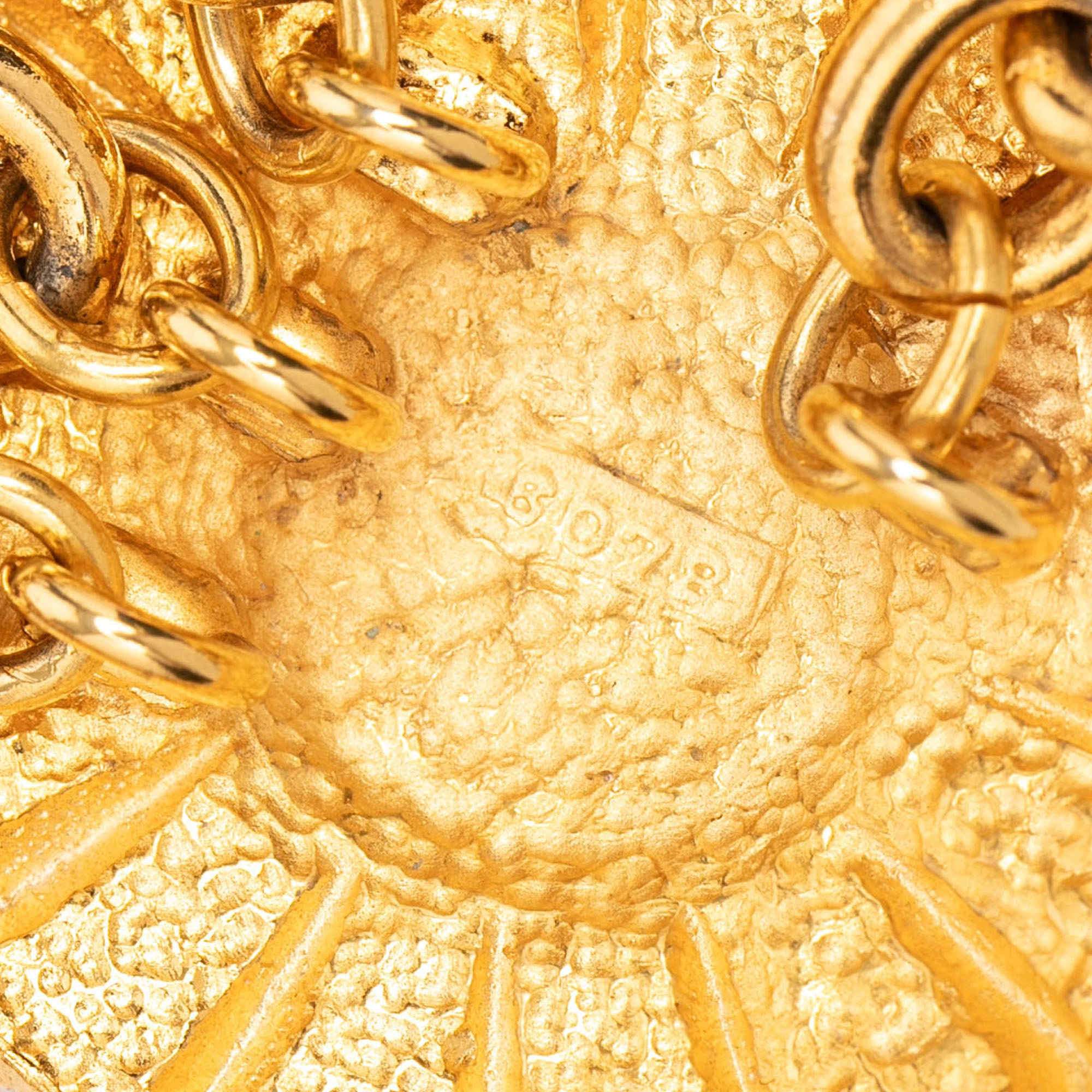 CC Gold Plated Sun Medallion Triple Chain Belt - Image 3