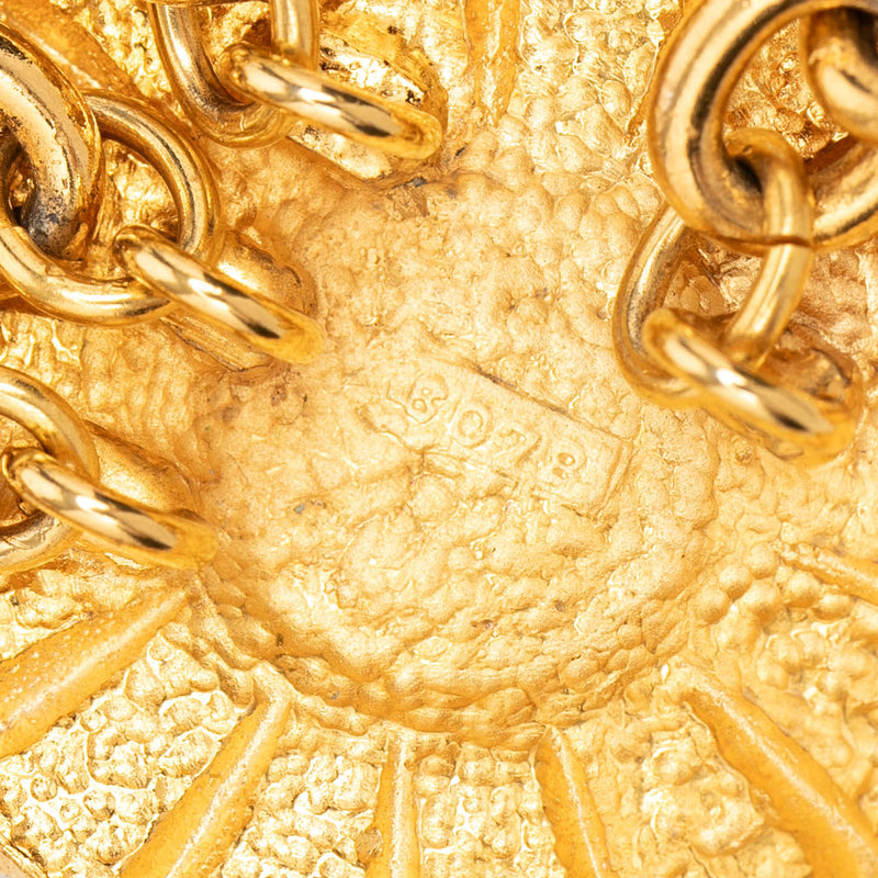 CC Gold Plated Sun Medallion Triple Chain Belt - Image 3