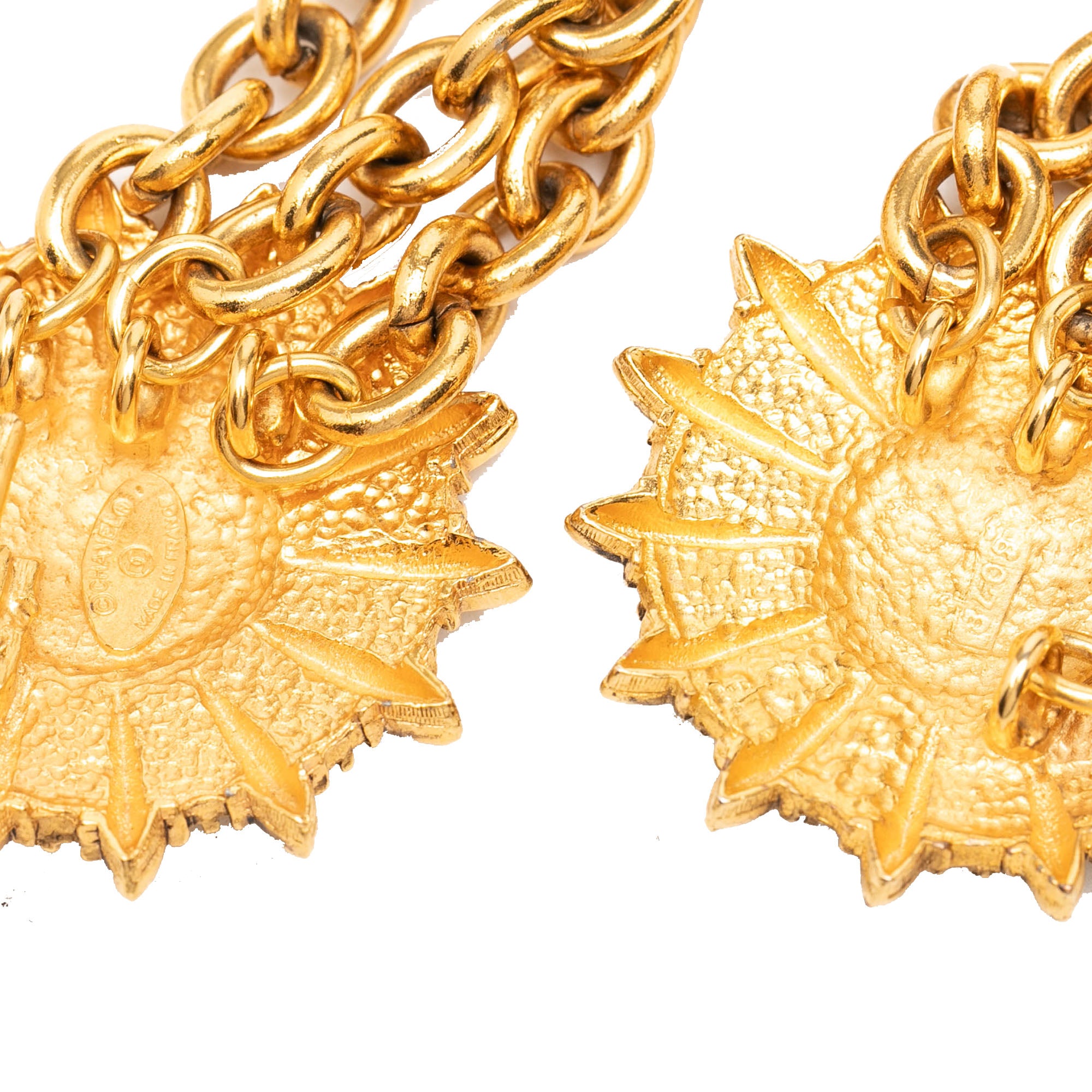 CC Gold Plated Sun Medallion Triple Chain Belt - Image 6