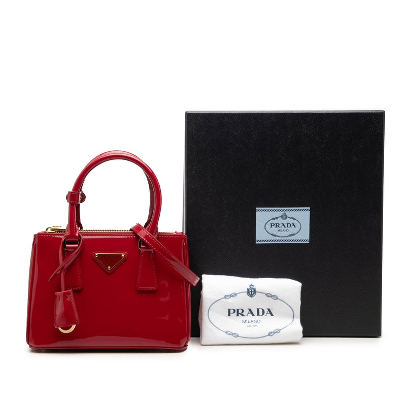 Mini Patent Galleria Double Zip Satchel - Image 7