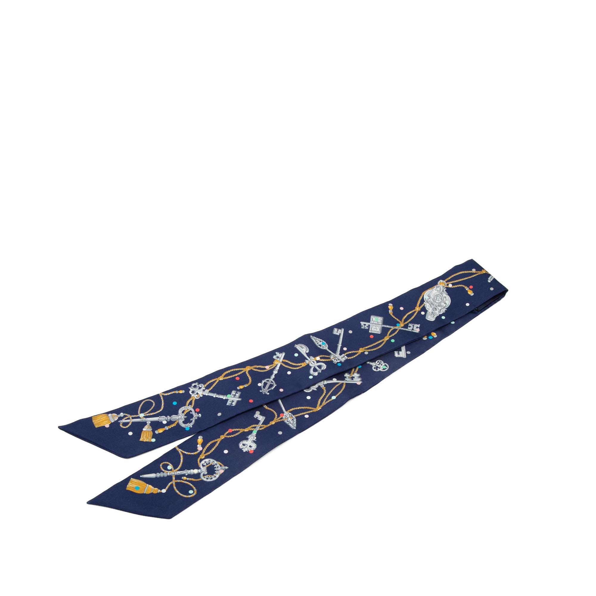 Les Cles a Pois Silk Twilly Scarf - Image 2
