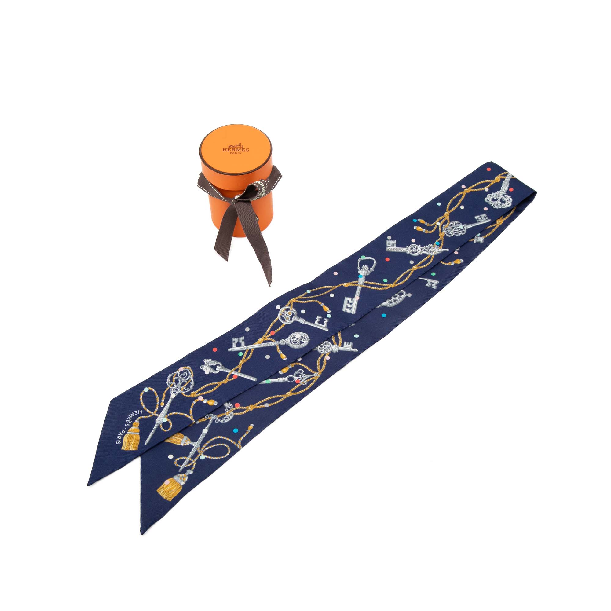Les Cles a Pois Silk Twilly Scarf - Image 6