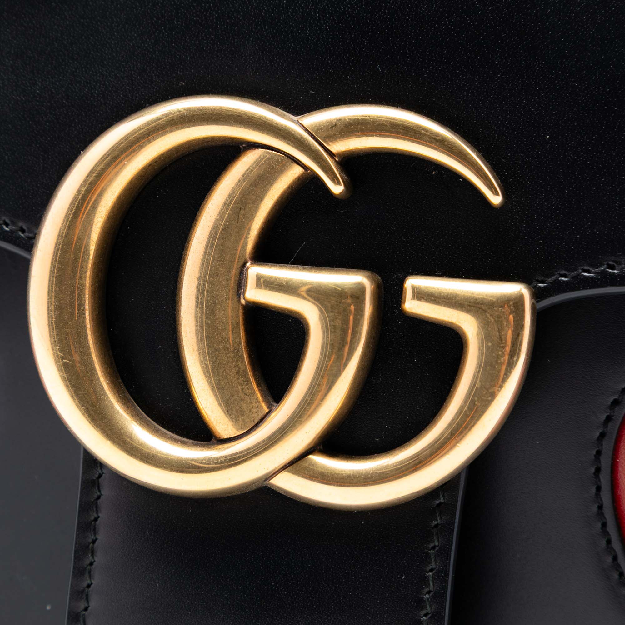 Medium GG Marmont Leather Malaga Kid Heart Patch Chain Flap - Image 6