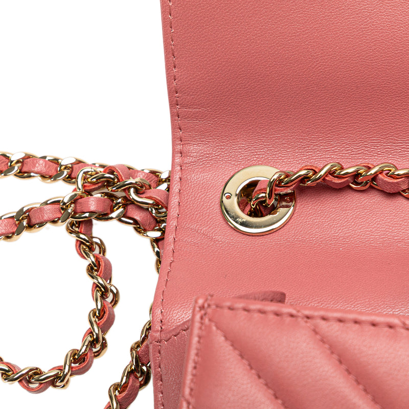 Mini Chevron Lambskin Trendy CC Chain Wallet - Image 10