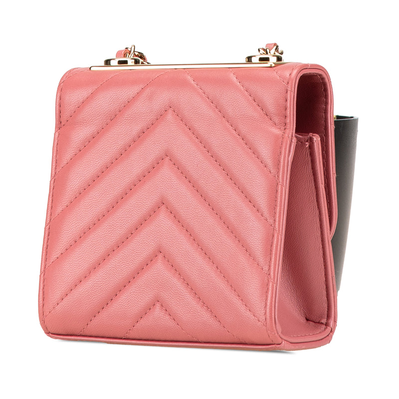 Mini Chevron Lambskin Trendy CC Chain Wallet - Image 2