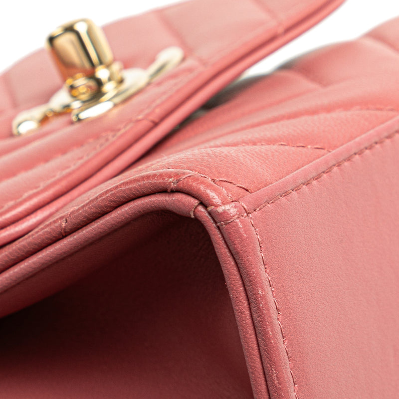 Mini Chevron Lambskin Trendy CC Chain Wallet - Image 9
