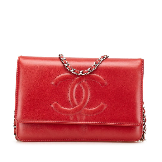 CC Calfskin Wallet On Chain - Image 1