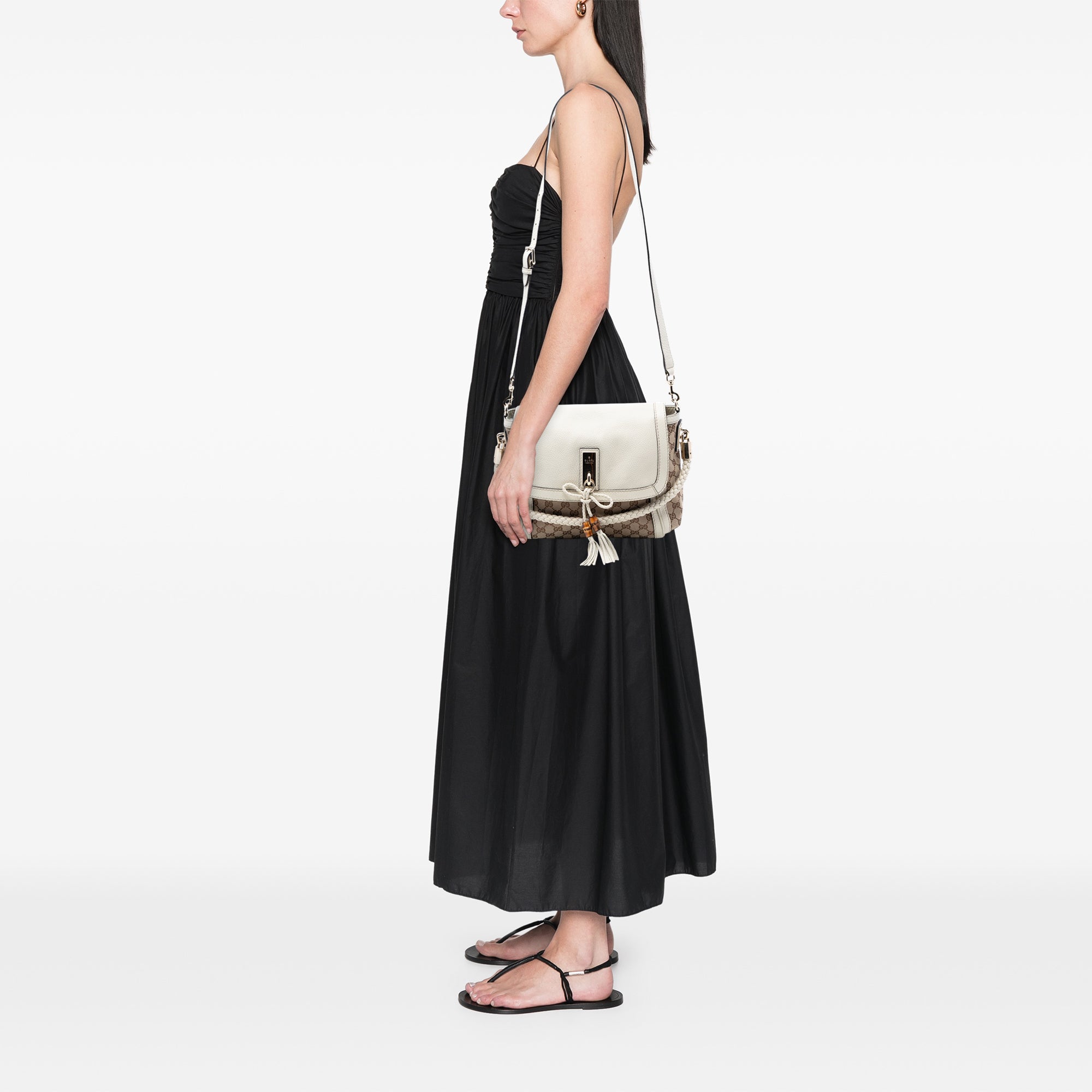 GG Canvas Bella Flap Satchel - Image 7