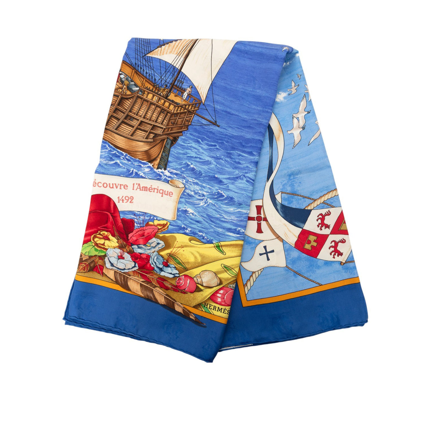 Christophe Colomb Decouvre L Amerique Silk Scarf 90 - Image 1