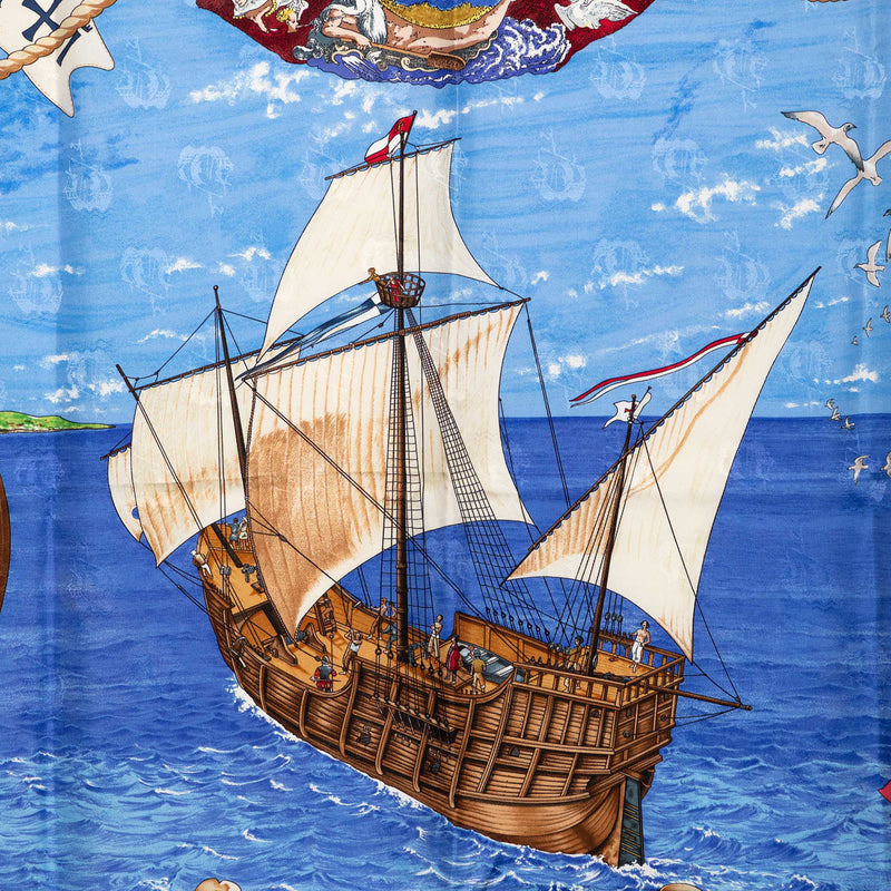 Christophe Colomb Decouvre L Amerique Silk Scarf 90 - Image 2