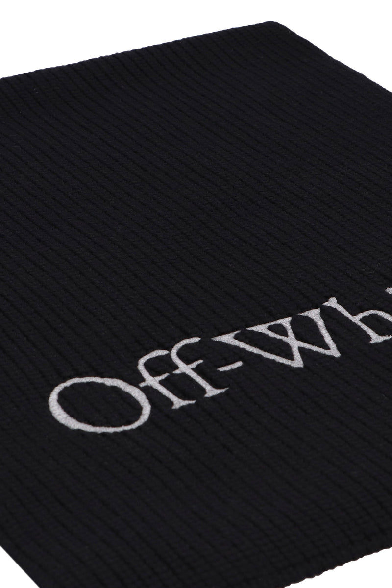 Off-White Virgin Wool Scarf — Black Scarfs