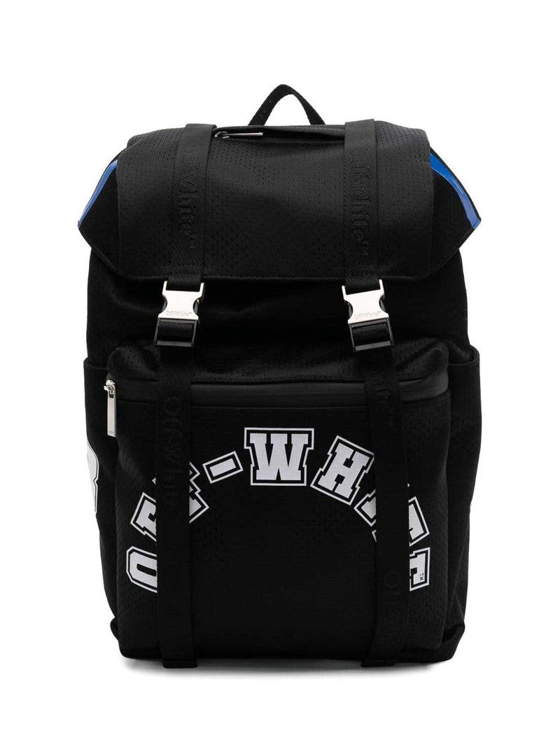 Off-White Structured Nylon Backpack — Black Hand Bags