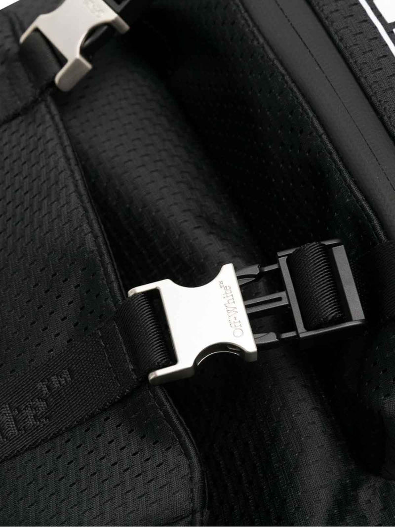 Off-White Structured Nylon Backpack — Black Hand Bags