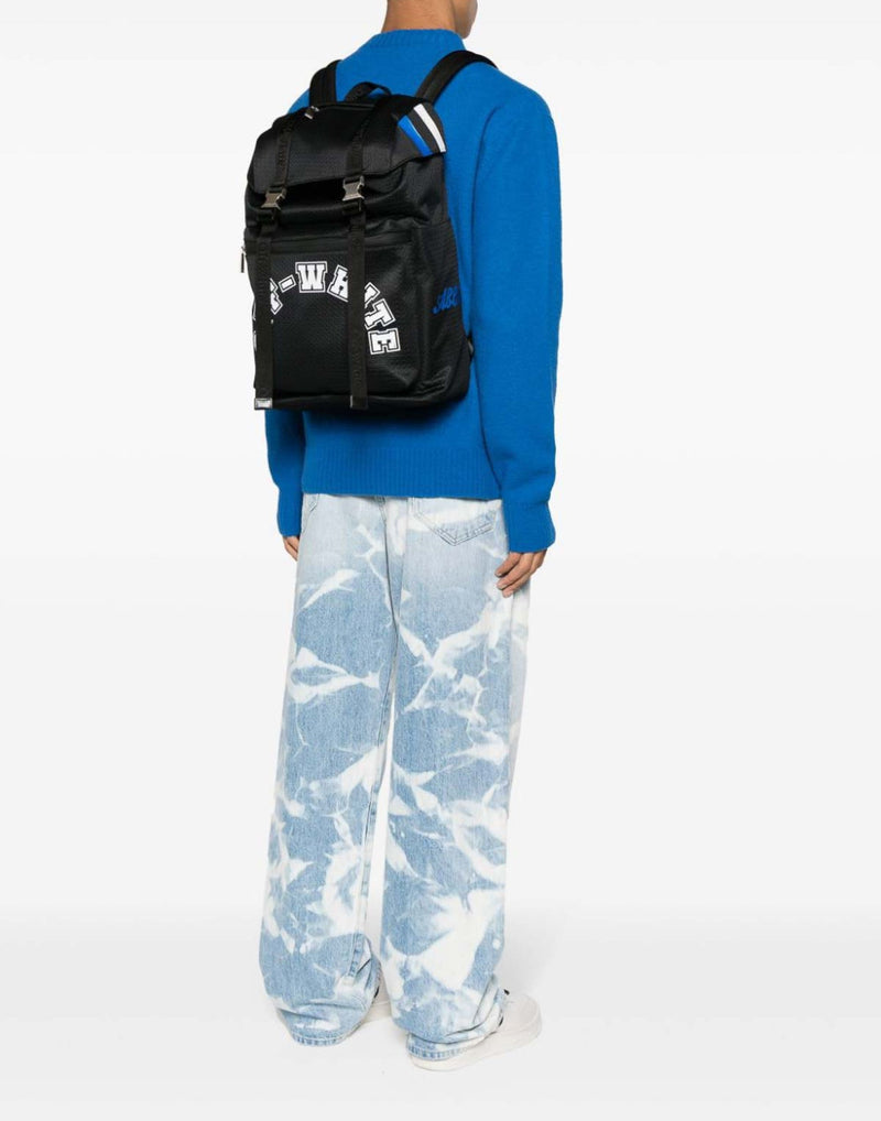 Off-White Structured Nylon Backpack — Black Hand Bags