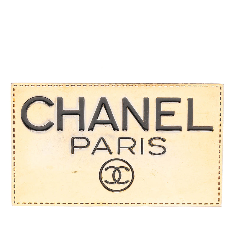 Gold Plated CC Plate Brooch