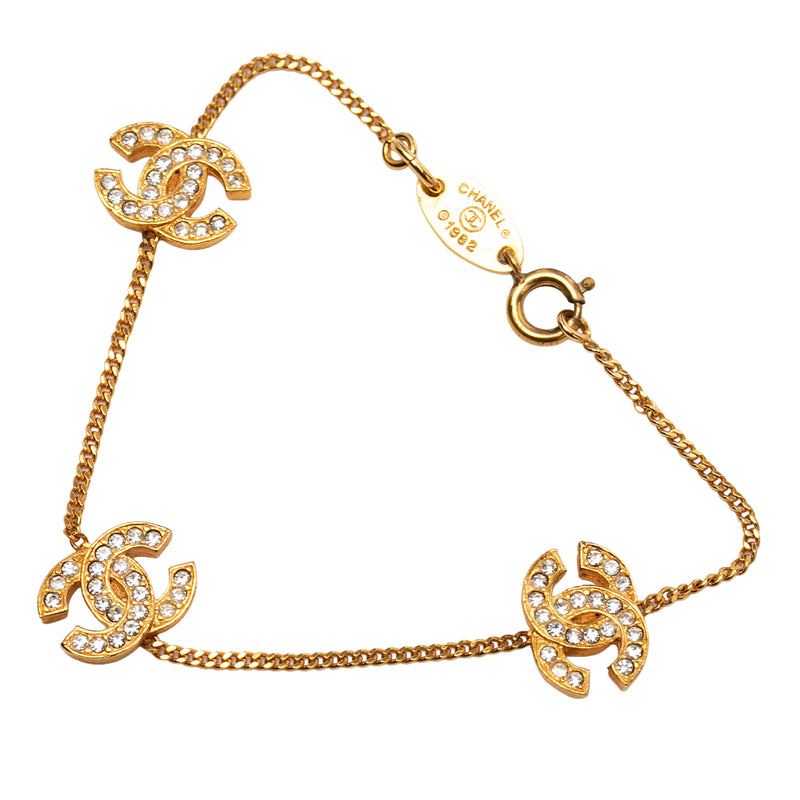 Triple CC Gold Plated Strass Bracelet - Image 2