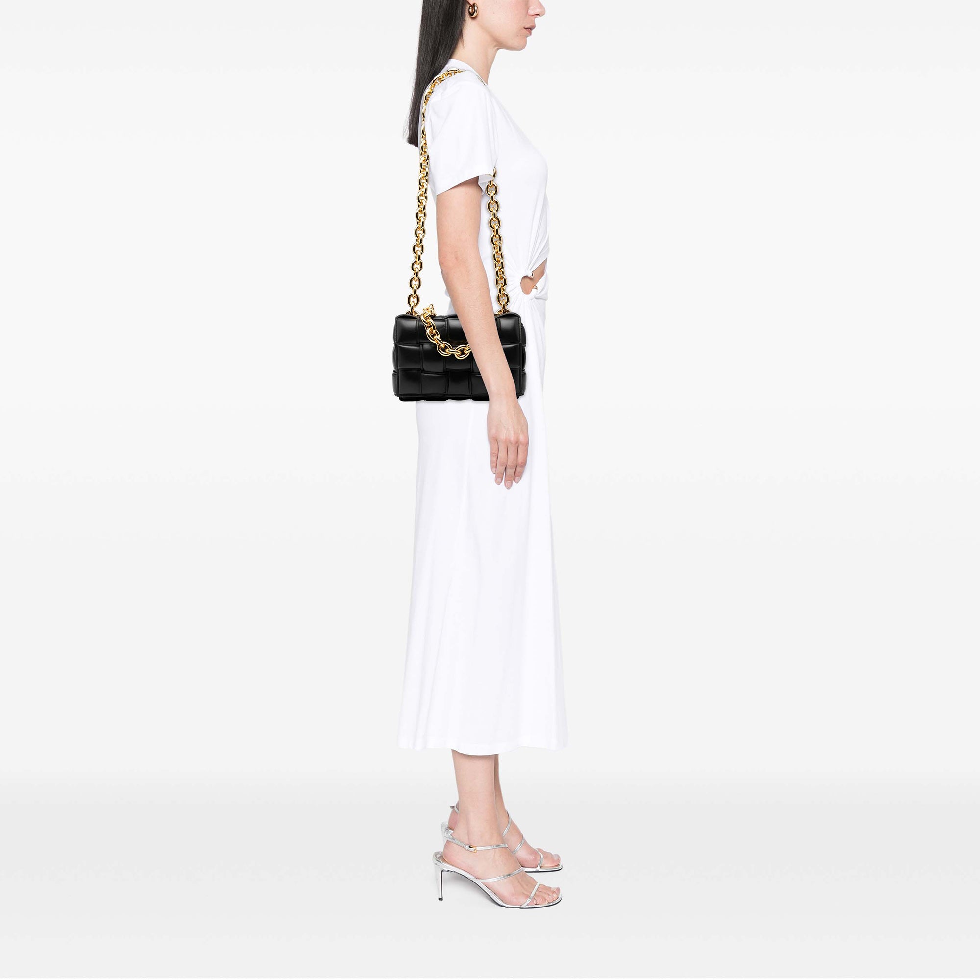 Nappa Intrecciato Padded Chain Cassette Satchel - Image 7