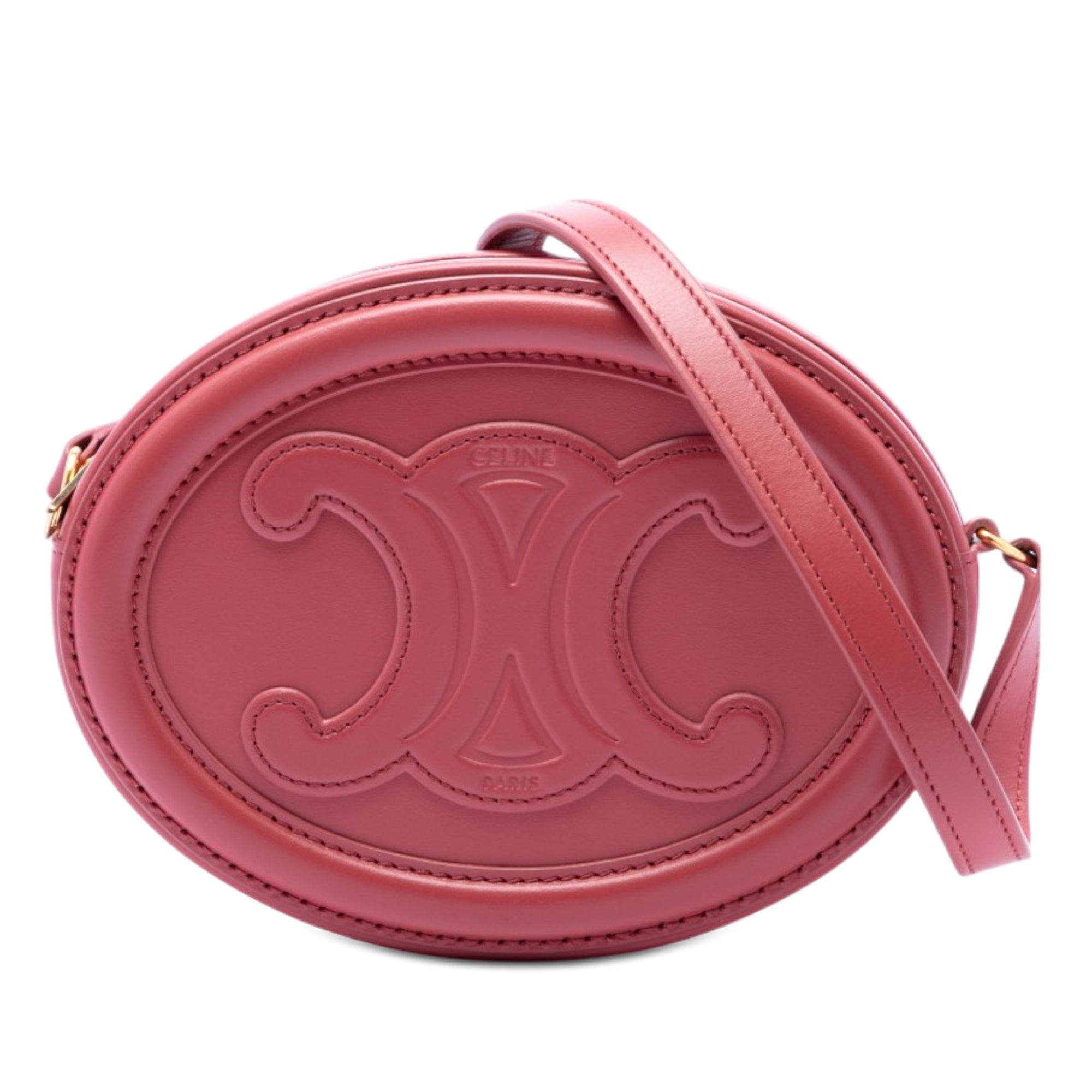 Small Calfskin Cuir Triomphe Oval Crossbody - Image 1