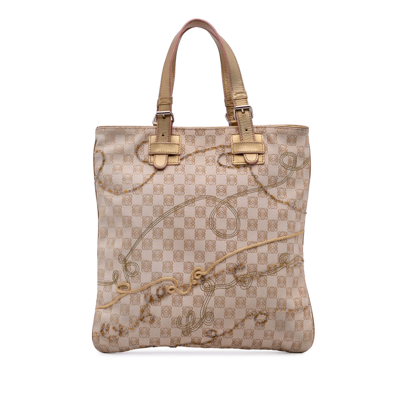 Anagram Canvas Embroidered Tote