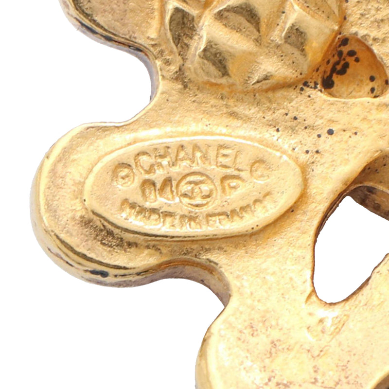 CC Gold Plated Flower Clip On Earrings - Image 3