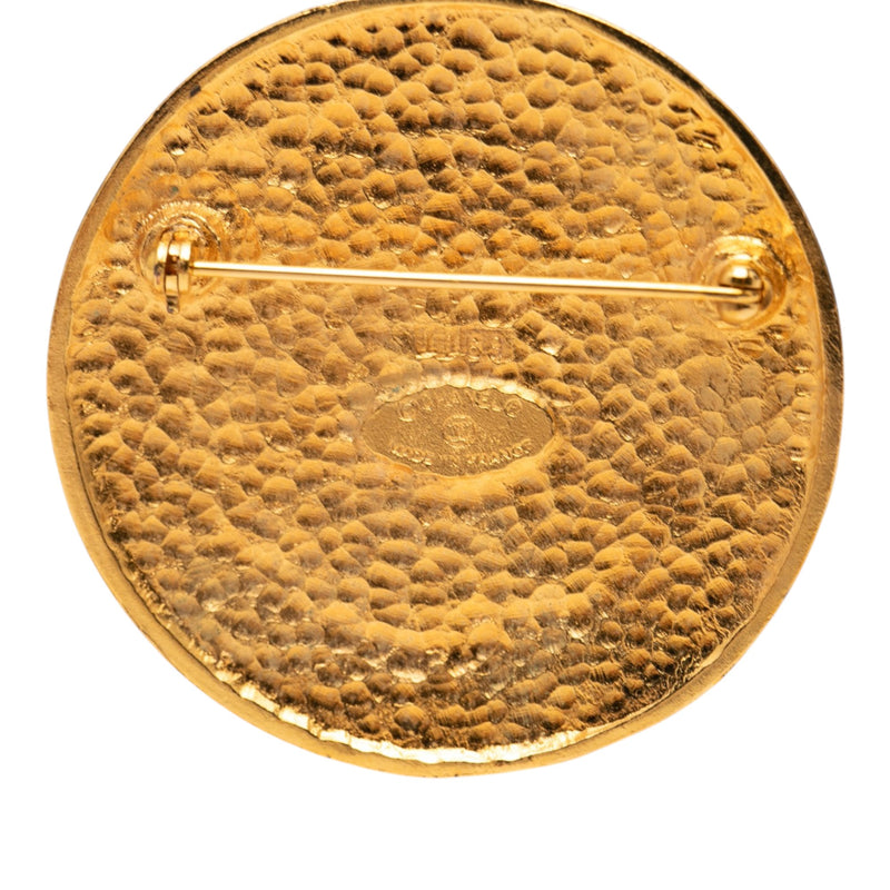 CC Gold Plated Lion Crest Medallion Brooch - Image 3