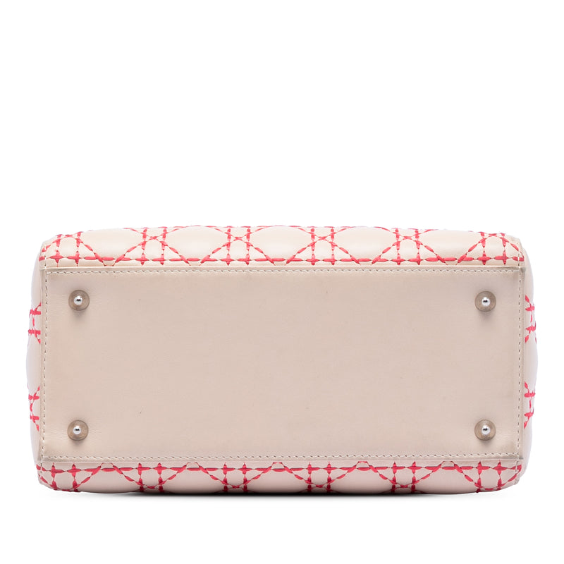 Medium Lambskin Cannage Stitched Lady Dior - Image 3