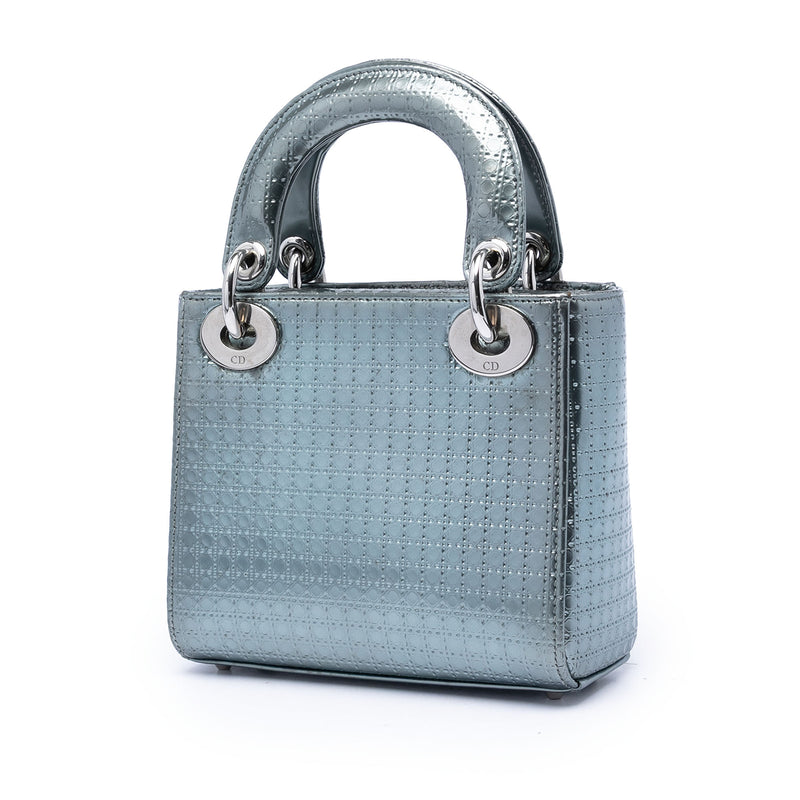Mini Metallic Patent Microcannage Lady Dior - Image 2