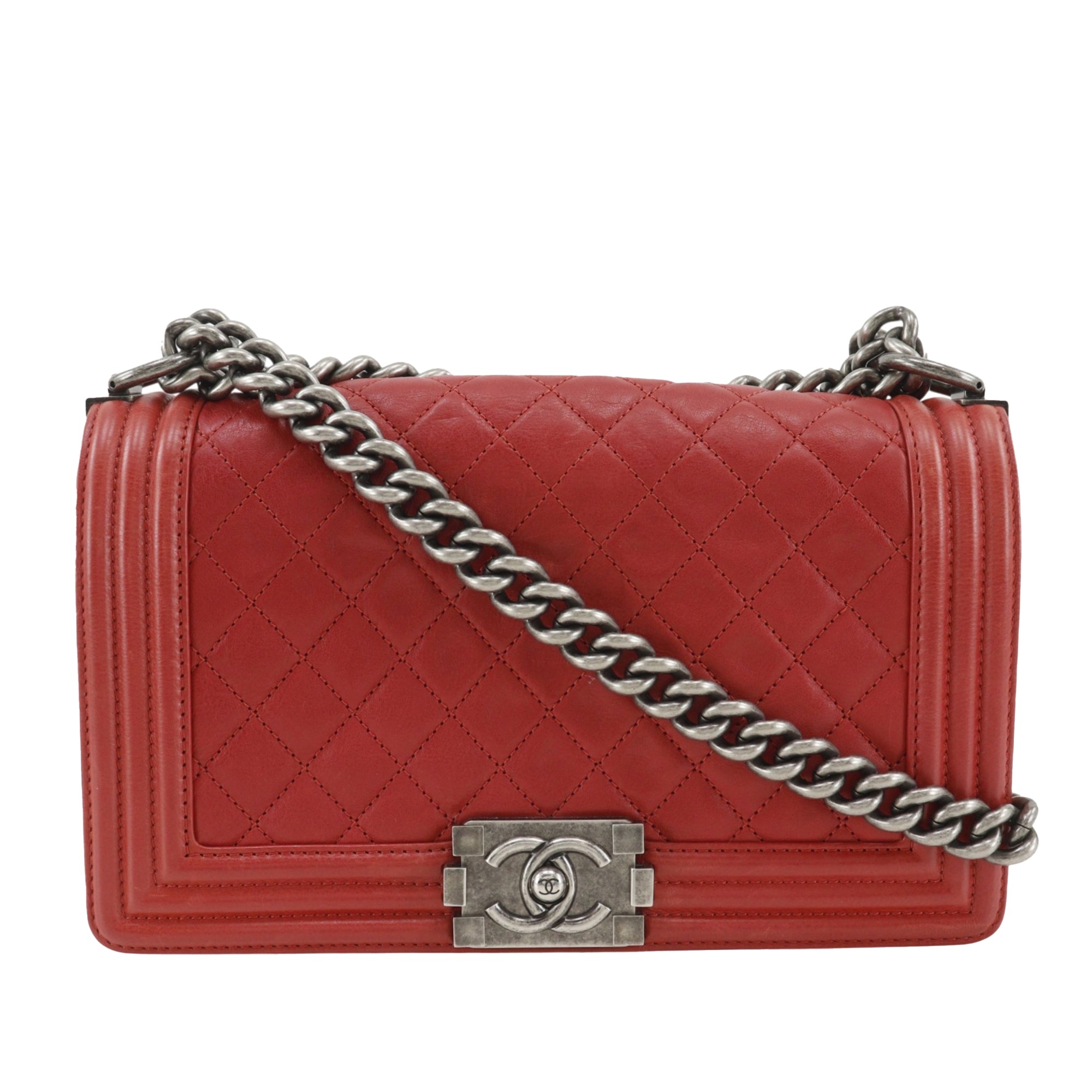 Old Medium Quilted Lambskin Boy Flap - Image 1