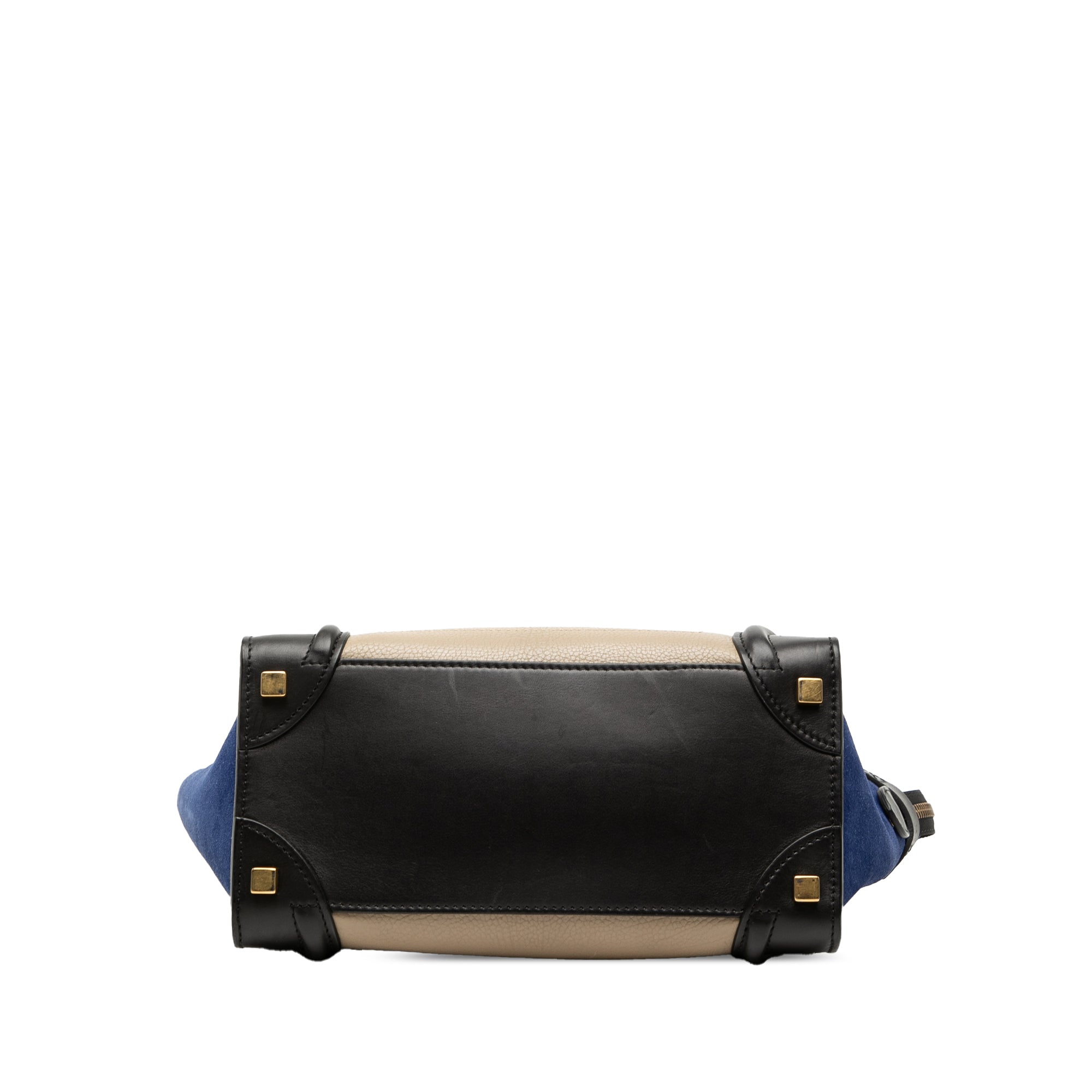 Micro Tricolor Calfskin and Suede Luggage Tote - Image 3