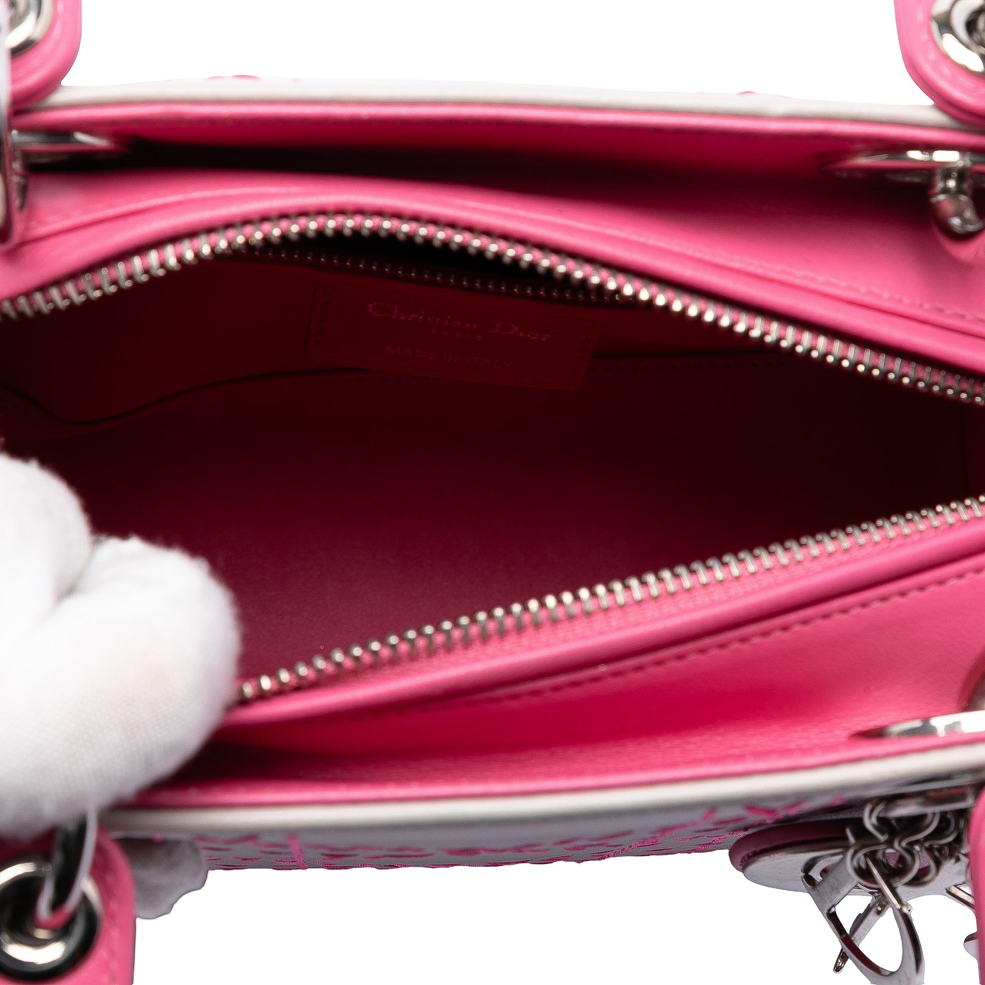 Medium Tricolor Lambskin Macrocannage Stitched Lady Dior - Image 4