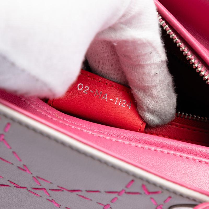 Medium Tricolor Lambskin Macrocannage Stitched Lady Dior - Image 6