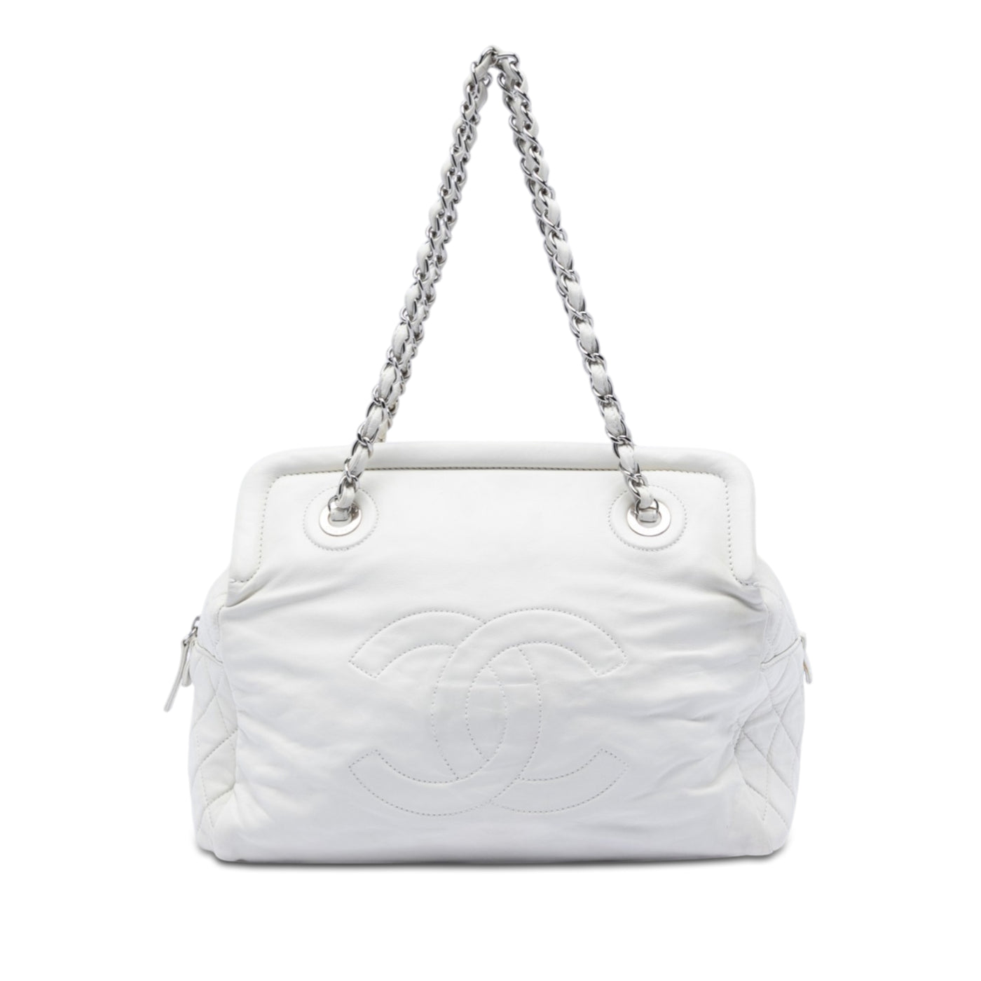 CC Lambskin Frame Tote - Image 1