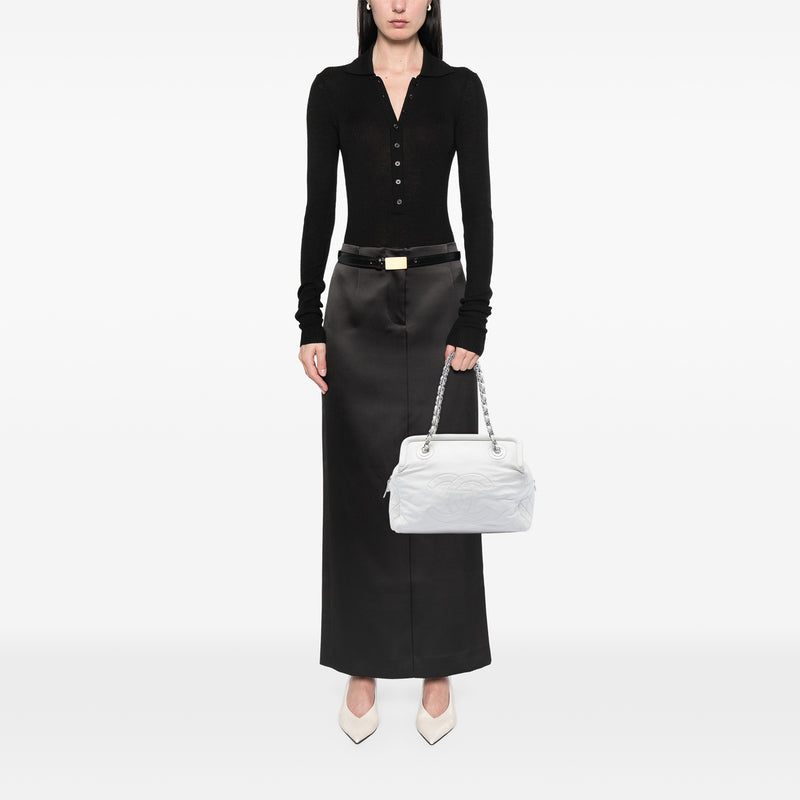 CC Lambskin Frame Tote - Image 7