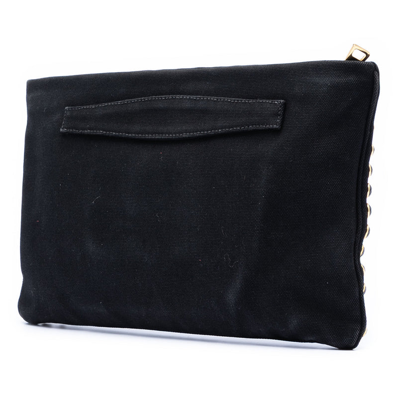 Canvas Canapa Studded Vernice Clutch - Image 2