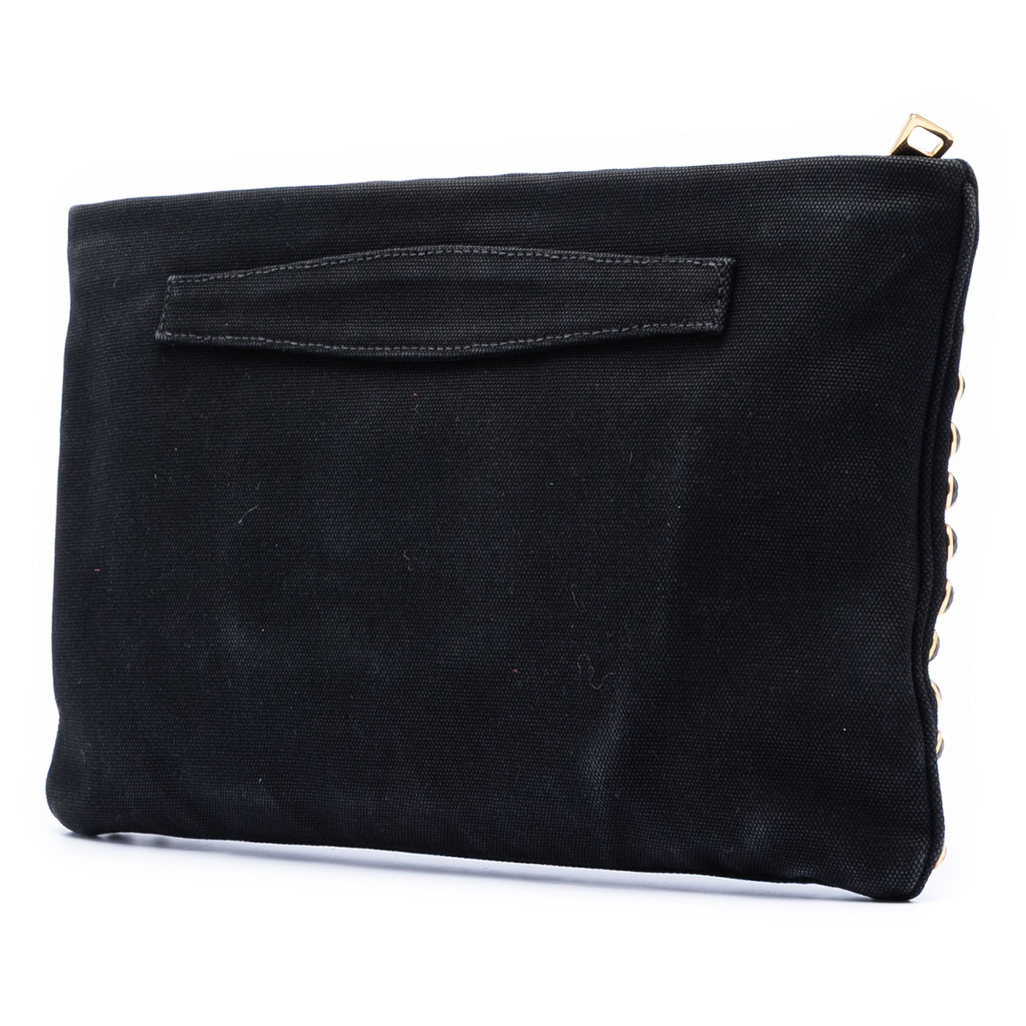 Canvas Canapa Studded Vernice Clutch - Image 2