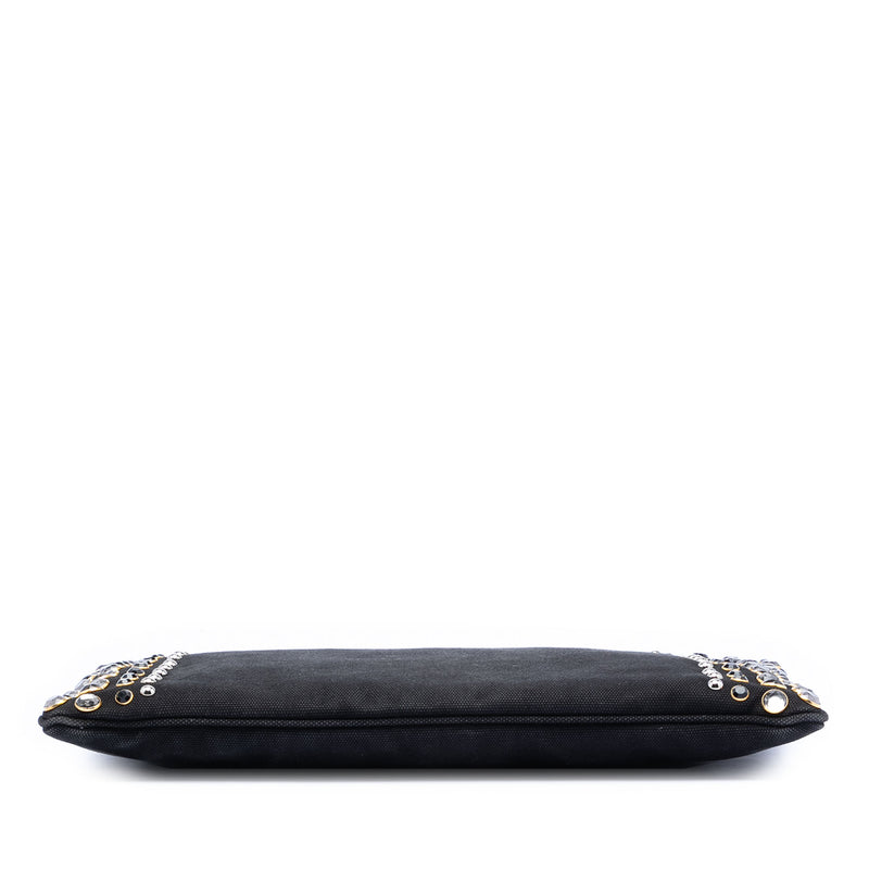 Canvas Canapa Studded Vernice Clutch - Image 3