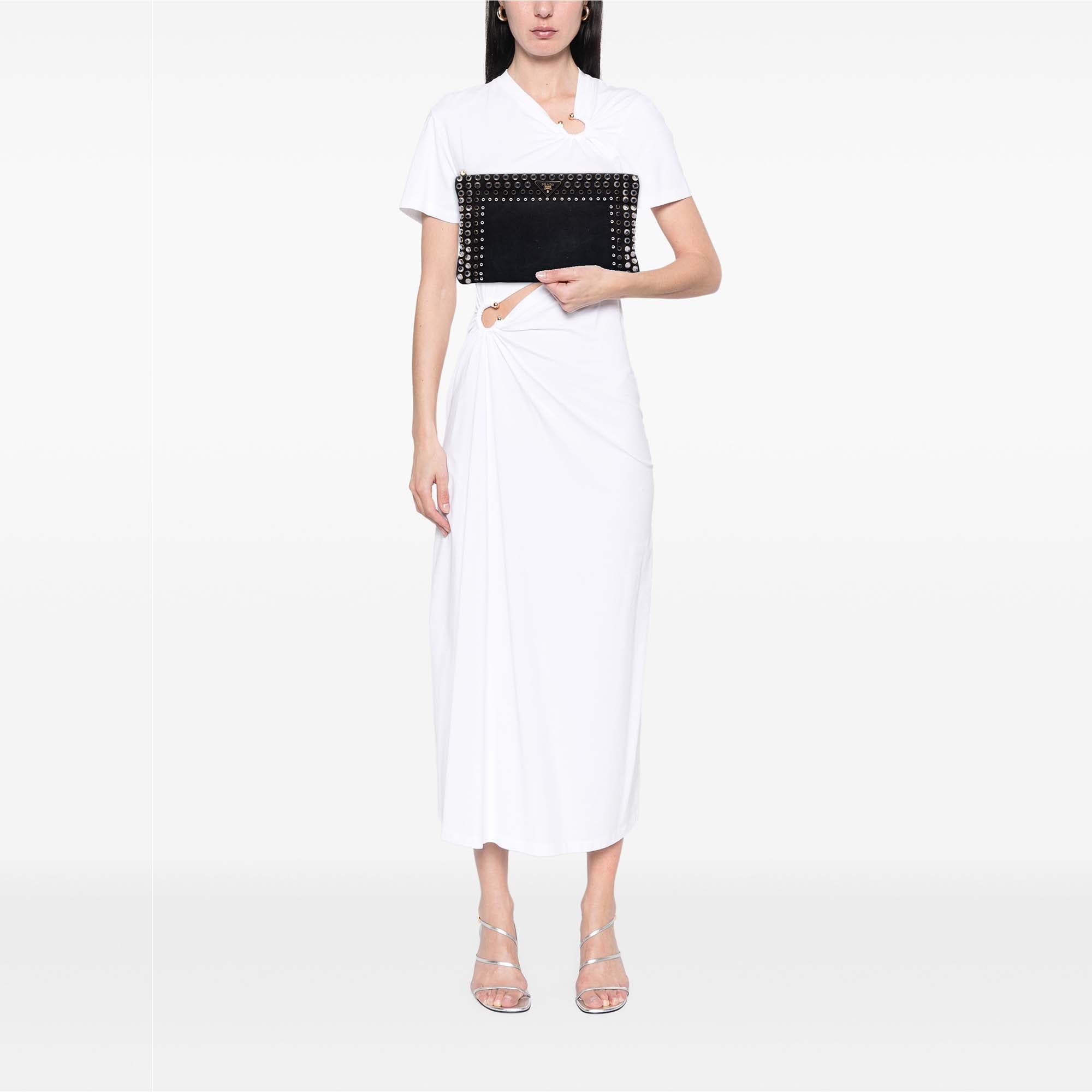 Canvas Canapa Studded Vernice Clutch - Image 6