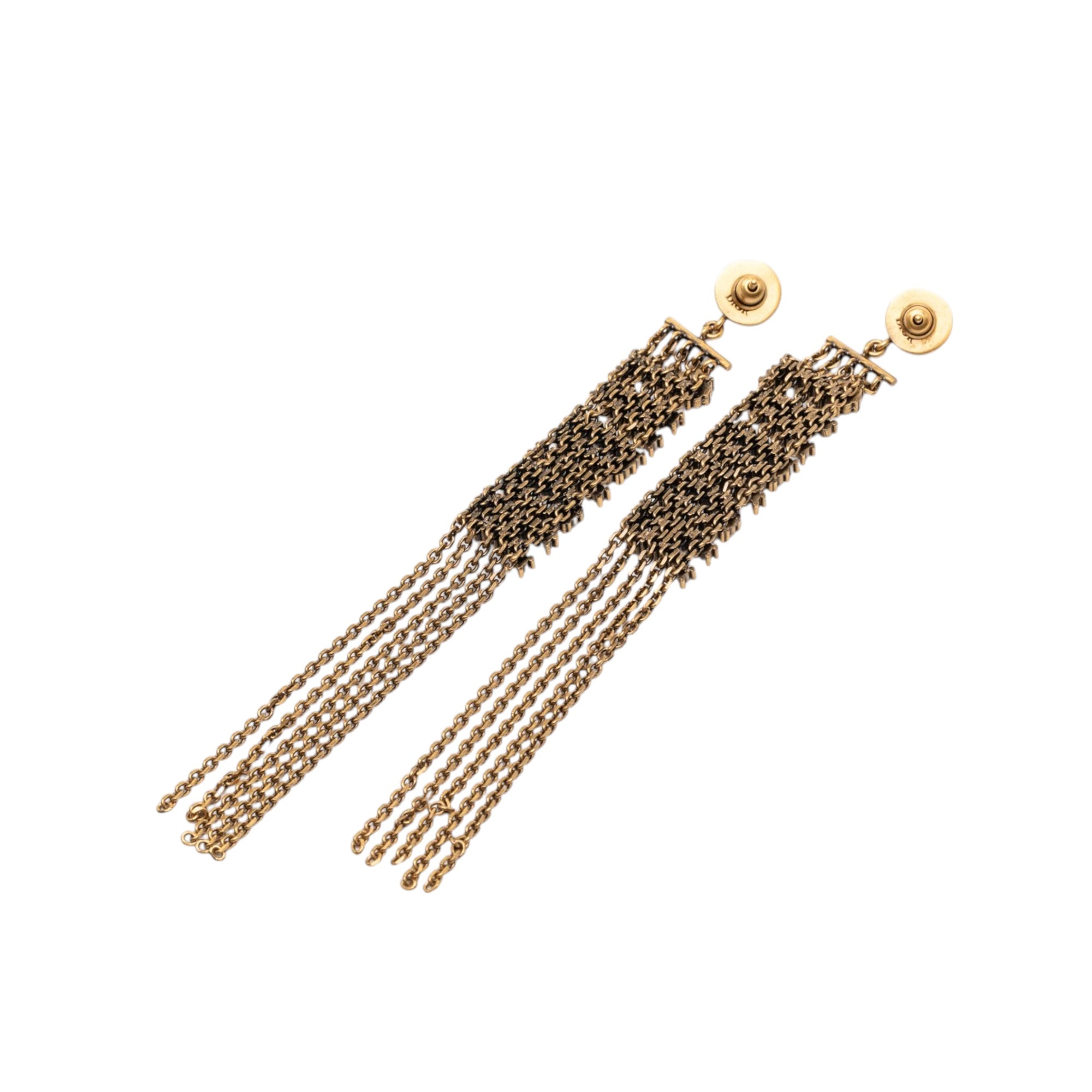 Gold Plated Strass JAdior Drop Push Back Earrings - Image 2