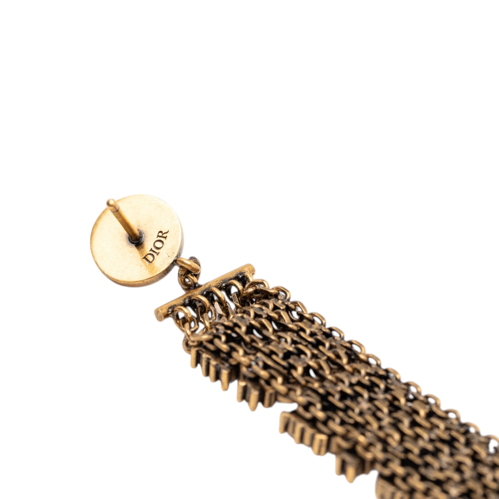 Gold Plated Strass JAdior Drop Push Back Earrings - Image 3
